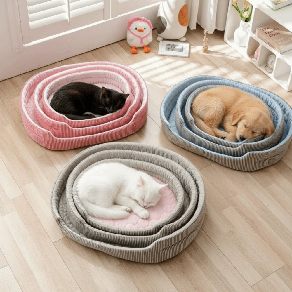 Self Cooling Breathable Cooling Pet Nest Oval Super Large Dog Cooling Bed Non-Slip Comfortable Pet Cooling Mat Dogs Cats