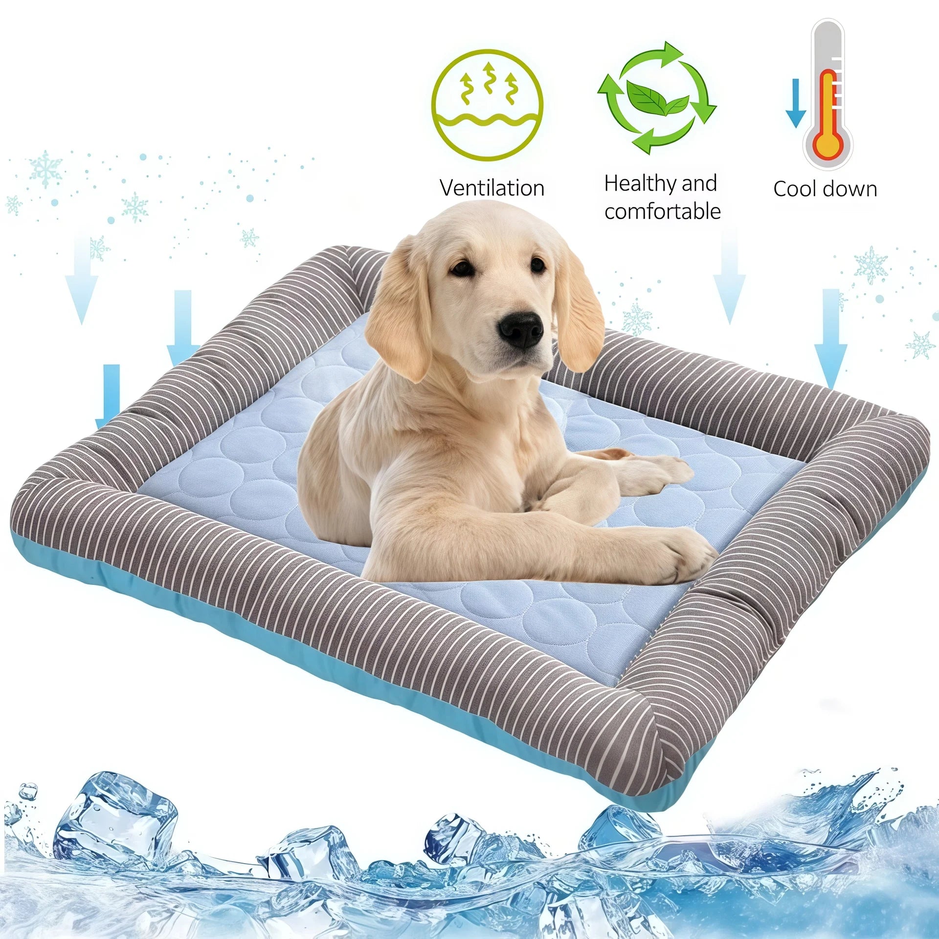 Cooling Pet Bed for Dogs Cats Ice Silk Material Cool Mat Soft Pet Blanket for Summer Sleeping Breathable Cat Sofa Supplies