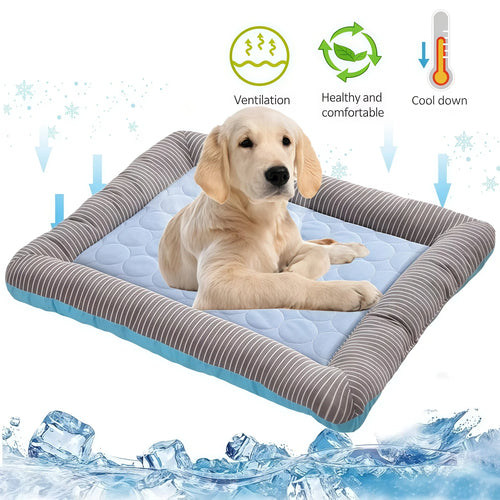 Cooling Pet Bed for Dogs Cats Ice Silk Material Cool Mat Soft Pet Blanket for Summer Sleeping Breathable Cat Sofa Supplies