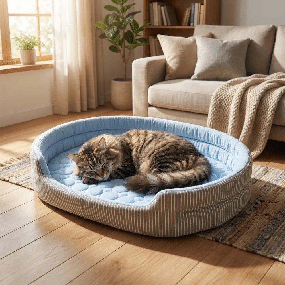 Self Cooling Breathable Cooling Pet Nest Oval Super Large Dog Cooling Bed Non-Slip Comfortable Pet Cooling Mat Dogs Cats